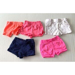 Lot of 5 Shorts Girls Infant Baby Size 0 3 months Shorts Multicolor Variety Blue